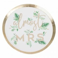 Balloon Agencies Almost Mrs Gold Foiled Paper Plates |8pk Ginger Ray