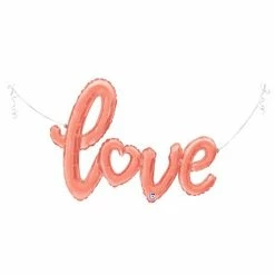 Jaz Trading Love Balloon Rose Gold Script Balloons - AIR FILLED