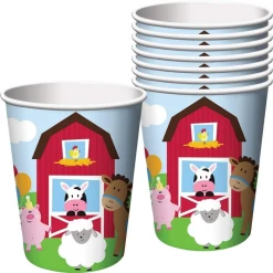 Balloon Agencies Cups - Printed Farm Animals Paper Cups 8pk