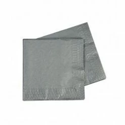 Five Star Napkins - Cocktail / Beverage Silver Metallic Napkins | Cocktail Napkins | Premium Pk40