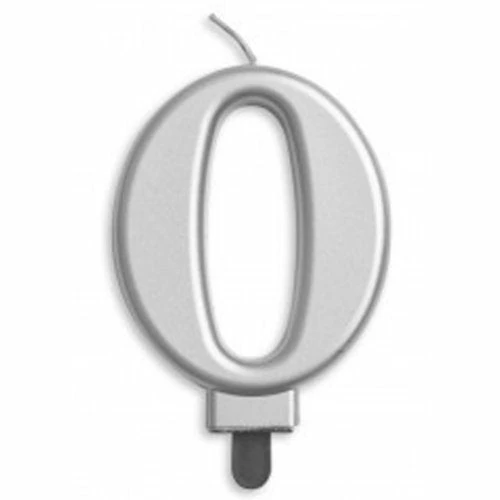 Alpen Number 0 Silver Candle | Short