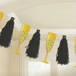 Balloon Agencies Champagne Glass Glitter Garland | Tassle Tassels