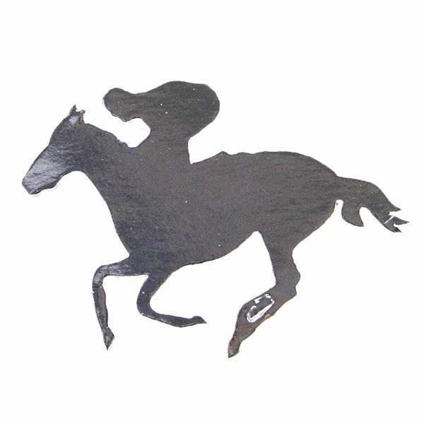 Not Specified Horse & Rider Cutout Foil Silver 10cm Pack Of 12