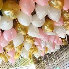 Not Specified Ceiling Balloons - Pale Pink Metallic Gold & White