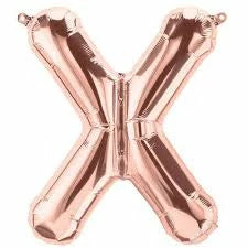 Not Specified Letters, Number & KITS - AIR FILLED Small Letter Balloon X - 41cm Rose Gold - Air Filled Only