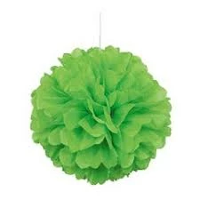 Metero Tissue Paper Puff Ball | Lime Green | 30cm Puff Ball Hanging Decorations