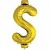 Not Specified Large $ Dollar Sign Balloon - Gold Letters & Numbers - Large