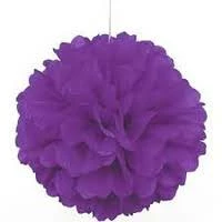 Metero Tissue Paper Puff Ball | Neon Purple | 40cm