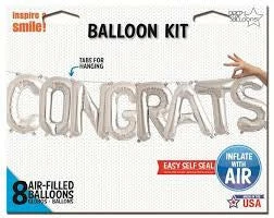 Not Specified Letters, Number & KITS - AIR FILLED CONGRATS Foil Balloon Kit - Air Fill Only
