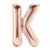 Not Specified Letters, Number & KITS - AIR FILLED Small Letter Balloon K - 41cm Rose Gold - Air Filled Only