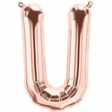 Not Specified Letters, Number & KITS - AIR FILLED Small Letter Balloon U - 41cm Rose Gold - Air Filled Only