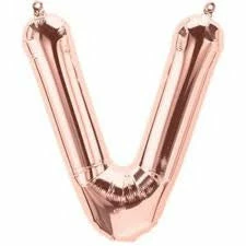Not Specified Small Letter Balloon V - 41cm Rose Gold - Air Filled Only Letters, Number & KITS - AIR FILLED