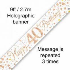 Alpen Rose Gold Sparkling Banner | 40th Birthday