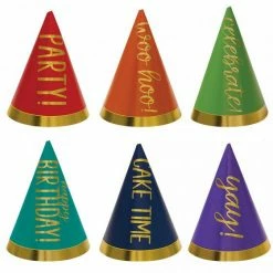 Balloon Agencies Mini Party Hats | Rainbow Colors Pk 12