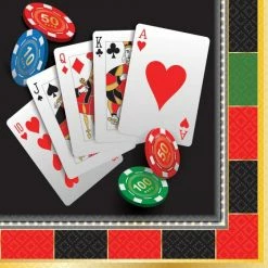 Balloon Agencies Casino Theme Napkins - Roll The Dice Pk16 Napkins - Printed