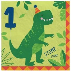 Balloon Agencies 1st Birthday Dinosaur Lunch Napkins