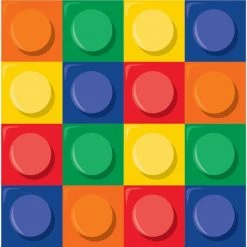 Balloon Agencies Lego/Block Beverage Napkins Pk16 Lego / Block