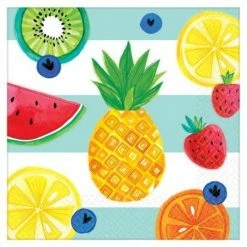 Balloon Agencies Napkins - Printed Fruit Salad - Hello Summer - Lunch Napkin