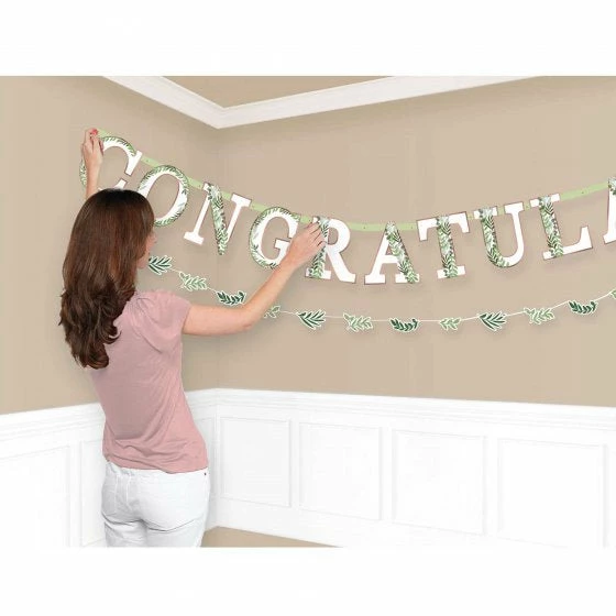 Balloon Agencies Love & Leaves Congratulations | Jumbo Letter Banner