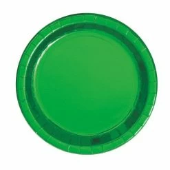Meteor Plates - Plain Metallic Green Lunch Paper Plates Pk8