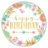 Balloon Agencies Boho Happy Birthday - 17cm Round Metallic Plates