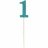 Balloon Agencies Large Glittered Number 1 Cake Topper - Blue