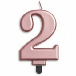 Alpen Candles Number 2 Rose Gold Candle