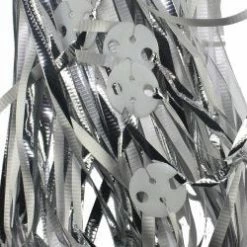 Five Star Ribbon & Pre-Ties Balloon Ribbon With Clips Pk25 ~ METALLIC SILVER