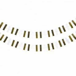 Five Star Rectangle Shape Garland - Gold & White Garlands