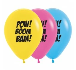 Not Specified Pow Boom Bam Balloons Assorted - Singles Or Packs - Helium Filled Or Flat Printed Balloons