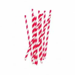 Not Specified Catering Straws Red & White Striped Pk10