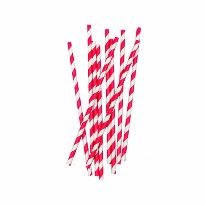 Not Specified Catering Straws Red & White Striped Pk10