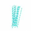 Five Star Straws Electric Blue White Striped Pk10
