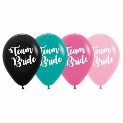 Not Specified Printed Balloons Team Bride Balloons Assorted - Singles Or Packs - Helium Filled Or Flat