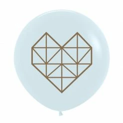 Not Specified Latex Balloons - 35" (90cm) Geometric Love Heart Round Balloon
