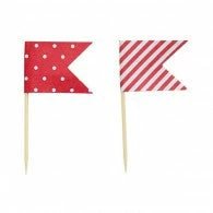 Not Specified Flag Picks Red & White Stripes & Dots