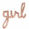 Haydens Girl Balloon Rose Gold Script - Air Fill Only