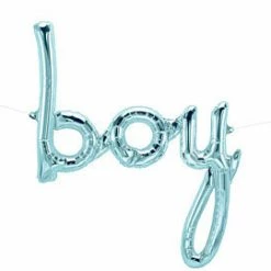 Haydens Boy Balloon Blue Script - Air Fill Only Script Balloons - AIR FILLED
