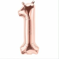 Not Specified Small Number Balloon 1 - Rose Gold - Air Filled Only Letters, Number & KITS - AIR FILLED