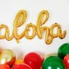 Party Planet Script Balloons - AIR FILLED Aloha Balloon Gold Script - Air Fill Only