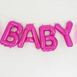 Not Specified Pink BABY Letter Balloon Foil Kit - Air Fill Only Letters, Number & KITS - AIR FILLED