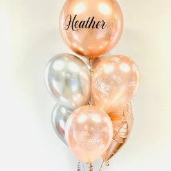 Not Specified Customised Balloons Personalised Balloon Rose Gold Orbz - Bouquet