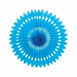 Five Star Hanging Fan 24cm | Electric Blue Paper Decor & Lanterns