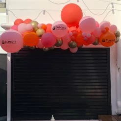 Party Planet Peach & Pink Balloon Garland With 3 Custom Printed Balloons