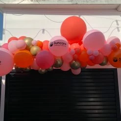 Party Planet Peach & Pink Balloon Garland With 3 Custom Printed Balloons