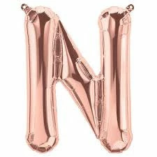 Not Specified Small Letter Balloon N - 41cm Rose Gold - Air Filled Only