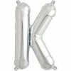 Not Specified Small Letter Balloon K - 41cm Silver - Air Filled Only