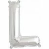 Not Specified Small Letter Balloon L - 41cm Silver - Air Filled Only