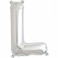Not Specified Small Letter Balloon L - 41cm Silver - Air Filled Only