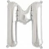 Not Specified Small Letter Balloon M - 41cm Silver - Air Filled Only Letters, Number & KITS - AIR FILLED